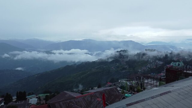 Drone shot from West Bengal one of the tourist place Darjeeling.