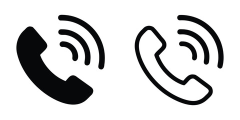 Fototapeta premium Phone icon vector. Call sign. Phone silhouette. Smartphone ringing vector