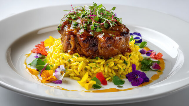 ossobuco with gremolata crumb and saffron