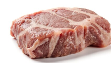 Raw Pork Shoulder Steak - A Close-Up View of Fresh Meat.