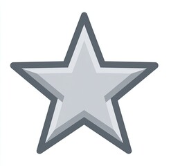 Fototapeta premium A simple, five-pointed star icon with a light gray fill and a darker gray outline