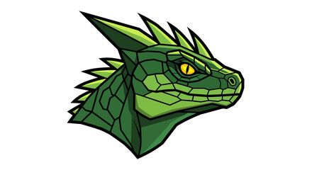 Obraz premium Green Dragon Cartoon Head.