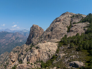 Fototapeta premium Piana mountains stretching across Corsica landscape