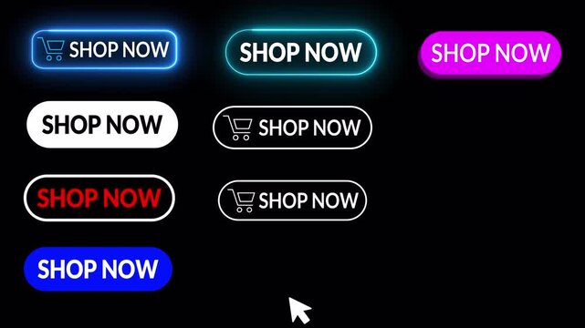 Shop now button with shopping cart icon on a transparent background. Shop now button invites immediate browsing. call to action button of shop now for, ecommerce, online shopping, with alpha channel .