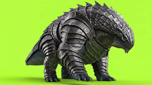Metal Dinosaur Robot 3D Rendering Animation.