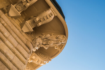 Detail of decorative corbel holding a corner balcony of the Grand Master's Palace, Valletta MALTA © Liliana