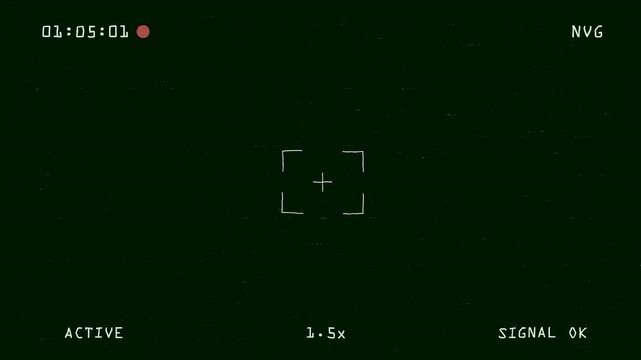 Transparent CCTV night vision recording screen interface overlay with classic VHS style elements green NVG display timestamp and surveillance monitor frame in 4K resolution