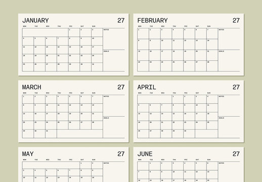 Minimal Calendar Layout