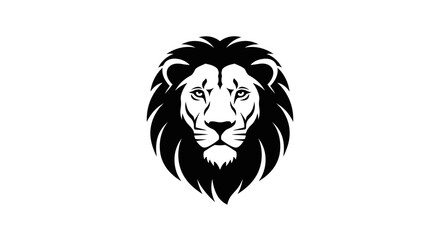 Obraz premium Bold black and white lion illustration on white background design element