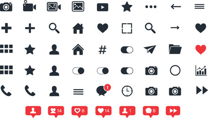 Construction Heavy Equipment Line Icons Set Featuring Excavators Cranes Bulldozers Forklifts Trucks and Industrial Machinery Vector Collection © Shakhawat