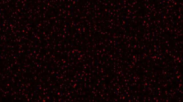 Red Binary Code Background with Floating Digital Numbers &ndash; Abstract Data Seamless Loop Animation