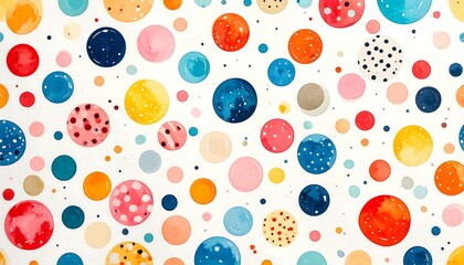 Colorful Polka Dots Pattern Background Design.