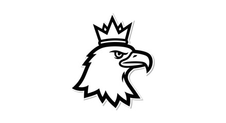 Obraz premium Eagle head with crown vector illustration for design and symbolism