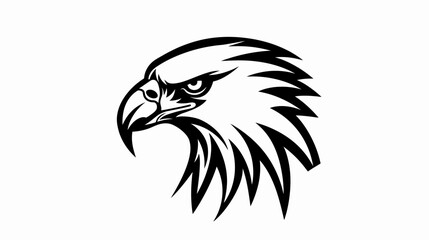 Obraz premium Bold eagle head illustration powerful bird of prey in monochromatic style