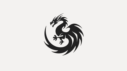 Obraz premium Stylized dragon silhouette vector graphic for various design applications