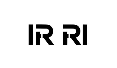 Obraz premium IR RI Letter Logo Monogram Vector Modern Geometric Alphabet Brand Mark