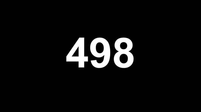 White number 198 isolated on solid black background