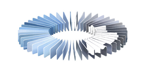 Abstract 3d rendered illustration of a blue background featuring black domino shapes as a conceptual design element for business success and 3d vector objects