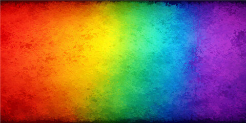 Bright watercolor paint textures create an abstract colorful rainbow background with a grunge artistic pattern on paper for a seamless bright vector illustration backdrop