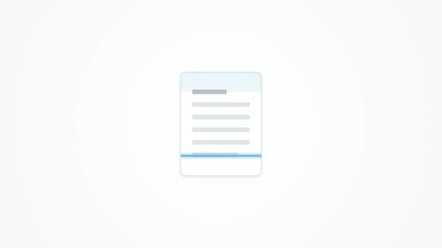 2D minimalist animation of document scanning process. 4K Video