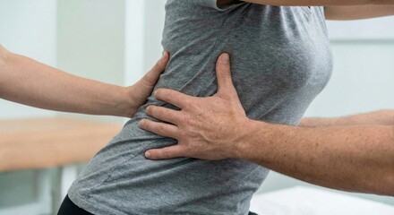 Chiropractor adjusting a patient's back in a clinic, providing manual therapy for spinal alignment and pain relief