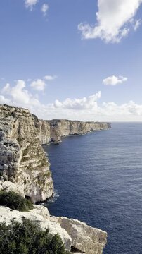 Rocky coast of Malta, natural landscape. Dingli Cliffs
