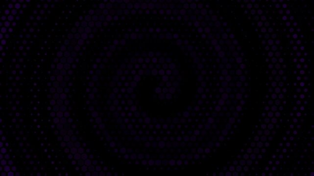 Purple hexagons spiral pattern digital grid abstract animation hypnotic loop