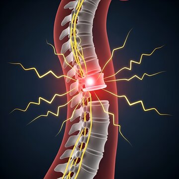 Spinal Cord Injury and Nerve Pain Illustration.