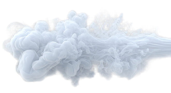 3D liquid nitrogen vapor puff swirling cold air