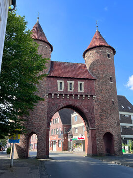 Ludinghauser Tor is the only surviving medieval city gate in Dulmen, North Rhine-Westphalia, Germany, September 10, 2025