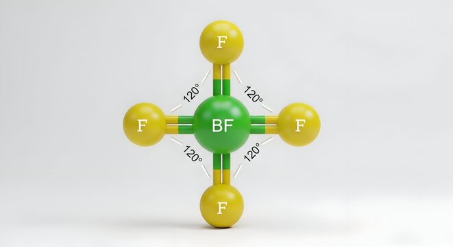 Boron Trifluoride BF3 Molecular Structure Model.