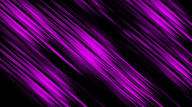 Abstract purple diagonal speed lines on black background,  dynamic motion graphics energy animation loop