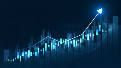 Finance chart,stock market business and exchange financial growth graph. Stock market investment trading graph growth