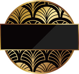 高級感のあるアールデコ風フレーム　ブラック＆ゴールド