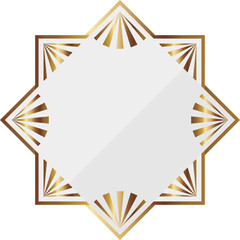 高級感のあるアールデコ風フレーム　ホワイト＆ゴールド