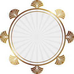 高級感のあるアールデコ風フレーム　ホワイト＆ゴールド