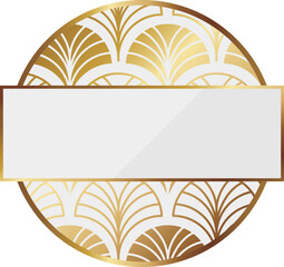 高級感のあるアールデコ風フレーム　ホワイト＆ゴールド