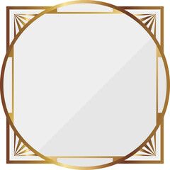 高級感のあるアールデコ風フレーム　ホワイト＆ゴールド