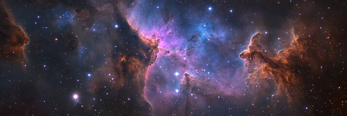 Fototapeta premium Star field and nebula clouds in deep cosmos with minimalist design and 8K resolution quality