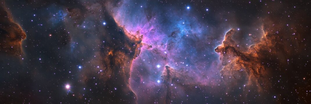 Star field and nebula clouds in deep cosmos with minimalist design and 8K resolution quality