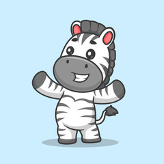 Fototapeta premium Cute Zebra Standing Cartoon