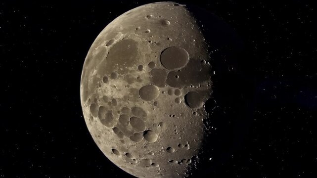 close-up of the moon's surface, highlighting craters and textures from different angles. It serves as an educational resource for astronomy or space-related projects