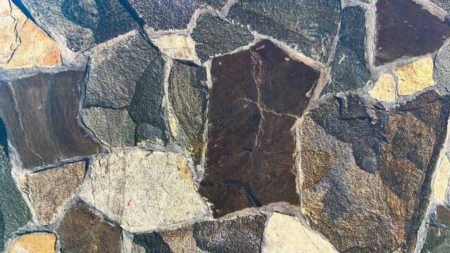 texture of several natural rocks close up