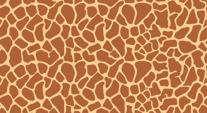 Detailed giraffe fur texture pattern with irregular brown spots on a light base suitable for exotic wildlife themes.
