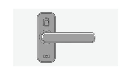 Modern door handle with lock mechanism illustration