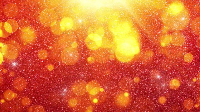 赤　キラキラ　ループ動画　玉ボケ　豪華　高級感　パーティクル　ラメ　光る　おしゃれ　Festive red and gold glittering light.Abstract bokeh lights.Loop video.