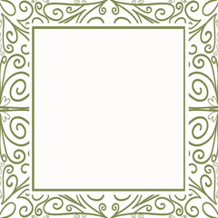 Decorative green scroll border creating an ornate blank frame, perfect for invitations, certificates, or text layout