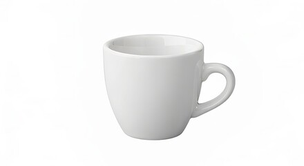 Fototapeta premium Sleek White Porcelain Espresso Cup Isolated On A Clean Surface, Showcasing Minimalist Ceramic Design