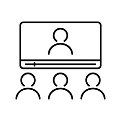 Fototapeta premium Training vector icon. Online learning Illustration sign. Team building symbol. Personal development logo. Team mark.
