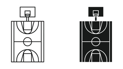 Basketball Court Icons: Line Art and Silhouette - Top Down View © SHAHRIYAR RASEL